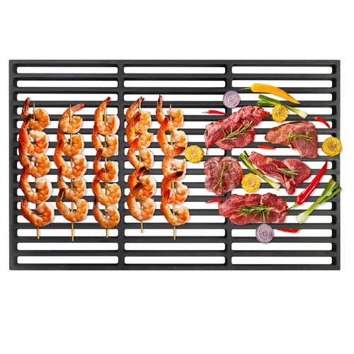 2x BBQ Grillrost Gußeisen Gusseisen Grill Grillgitter Grillaufsatz Eckig Camping - Bild 9 von 12