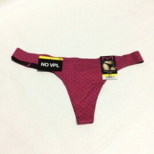 Maidenform Comfort Devotion Pink Black Polka Dot Thong Panty Womens Medium 6