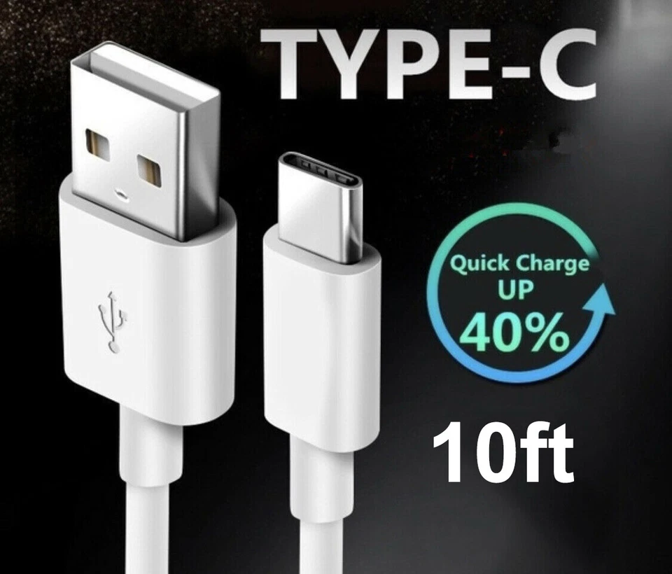 OEM 10ft Type C USB C Cable Fast Charging Quick Charger Cord for Samsung S10 S8 - Image 2 of 4