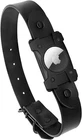 Airtag Dog Collar with Airtag Holder Faux Leather Material - Black