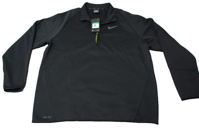 Nike Dri-Fit ADV Golf Tour Jacket Half Zip Black Mock Neck Long Sleeve Mens  XL
