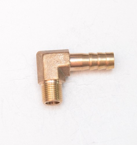 8MM ID Barb x 1/8 BSPT British Male Elbow Fitting Brass Water Oil Gas Air - Picture 6 of 6