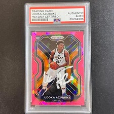 2020-21 Panini Prizm #267 Udoka Azubuike AUTO Signed Card PSA/DNA Encapsulated J