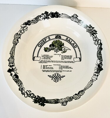 Vintage 1983 ROYAL CHINA Garden Classic CHEF'S SALAD Recipe Bowl USA Chefs Salad