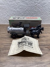 1991 Ertl 1900s Style Texaco Horse and Tanker Die Cast Metal Coin Bank