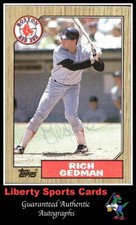 1987 Topps Rich Gedman #740 Authentic Autographed Card Boston Red Sox