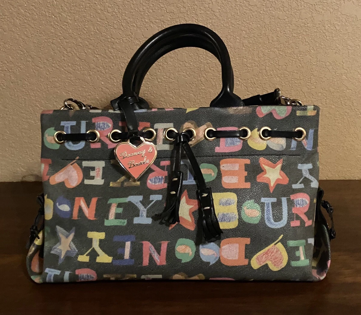 Dooney And Bourke Black Graffiti Tote Handbag