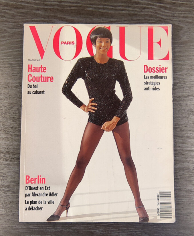 French VOGUE Paris Magazine: March 1990 - Naomi Campbell | eBay