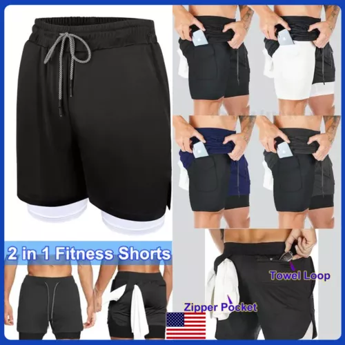 Men Loose Casual Shorts Basketball Sports Gym Fitness Mesh Pants Workout Summer - Picture 1 of 23