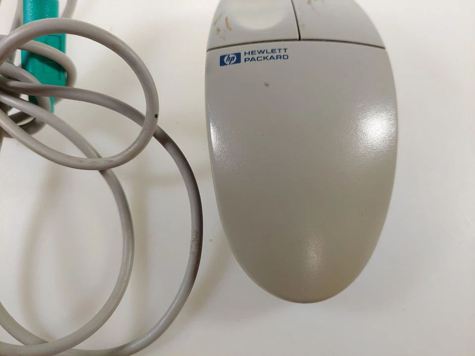 De colección Usado en Excelente Condición HP 2 Botones Con Cable PC Mouse 6 Pines Mini-DIN PS/2 Conector M-S34 5182-8864 Foto 3 de 4