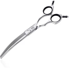 Curved Thinning Shears for Dogs,Curved Dog Thinning Shears for Grooming,Cat C...