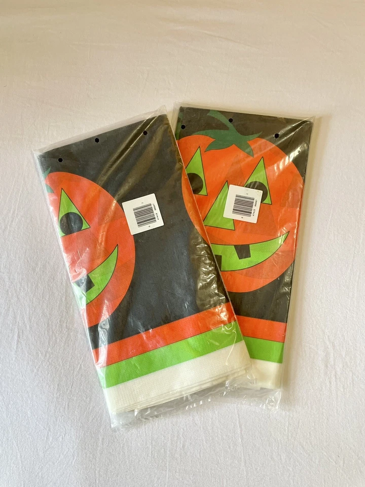 Vintage 1983 Halloween Table Covers Jack O Lantern By Party House Kalla 54"x96" - Image 4 of 4