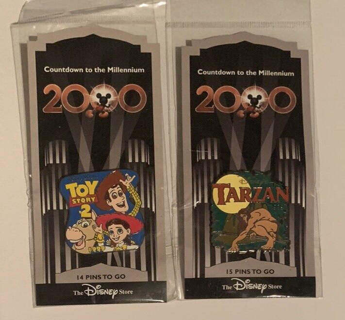 Disney Store Pixar Countdown to Millennium Hat Pin Tarzan Toy Story 2 Souvenir
