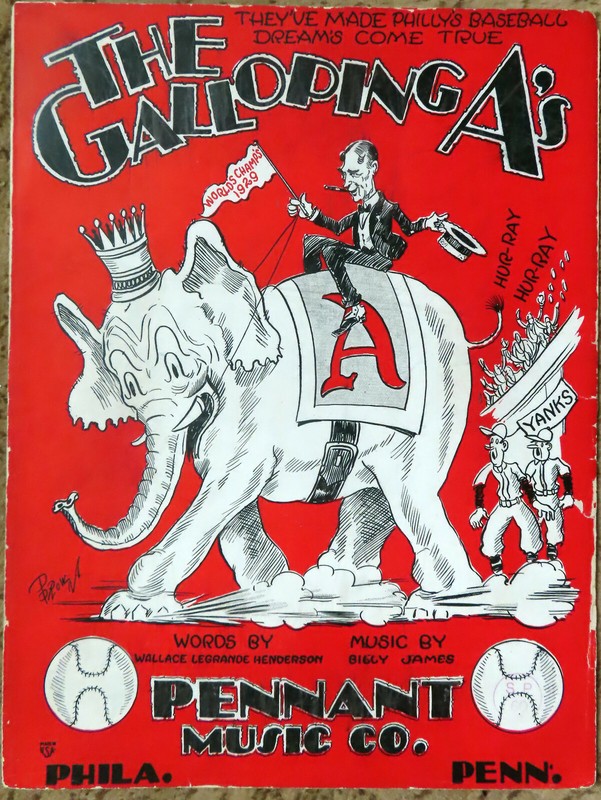 BASEBALL SHEET MUSIC THE GALLOPING A'S 1929 CONNIE MACK PHILADELPHIA A'S