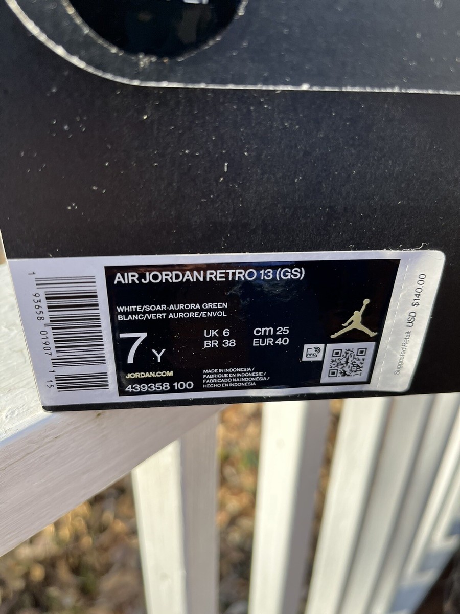 Air Jordan 13 Retro Aurora Green Teal DS Size 7Y GS 439358-100 White Soar Pink | eBay UK