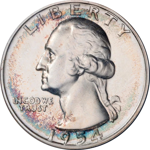 1954 Washington Proof Quarter NGC PF67 Toned
