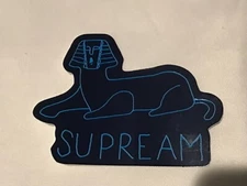 Vintage SUPREME GONZ SPHINX SKATEBOARD STICKER Skate Skater Decal Dark Blue/Blue