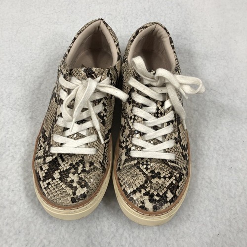 Zara Sneakers Women US 6 EU 36 Faux Snakeskin Tan Beige Animal Print Casual - Picture 12 of 12