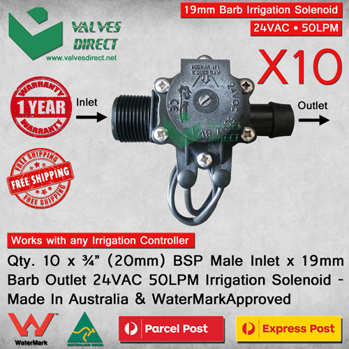 3/4" inch 20mm Inlet x 19mm Barb Outlet Irrigation Solenoid Valve 24V AC 50LPM - Bild 12 von 12