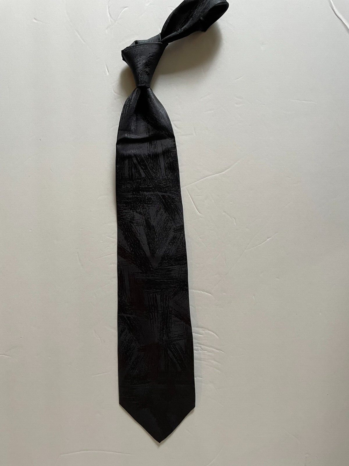 Solid Gray Silk Tie - image 3