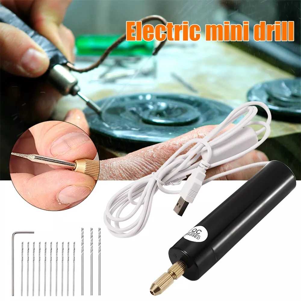 0.7 1.2mm Mini Electric Drill Set Handheld For Resin ABS Jewelry