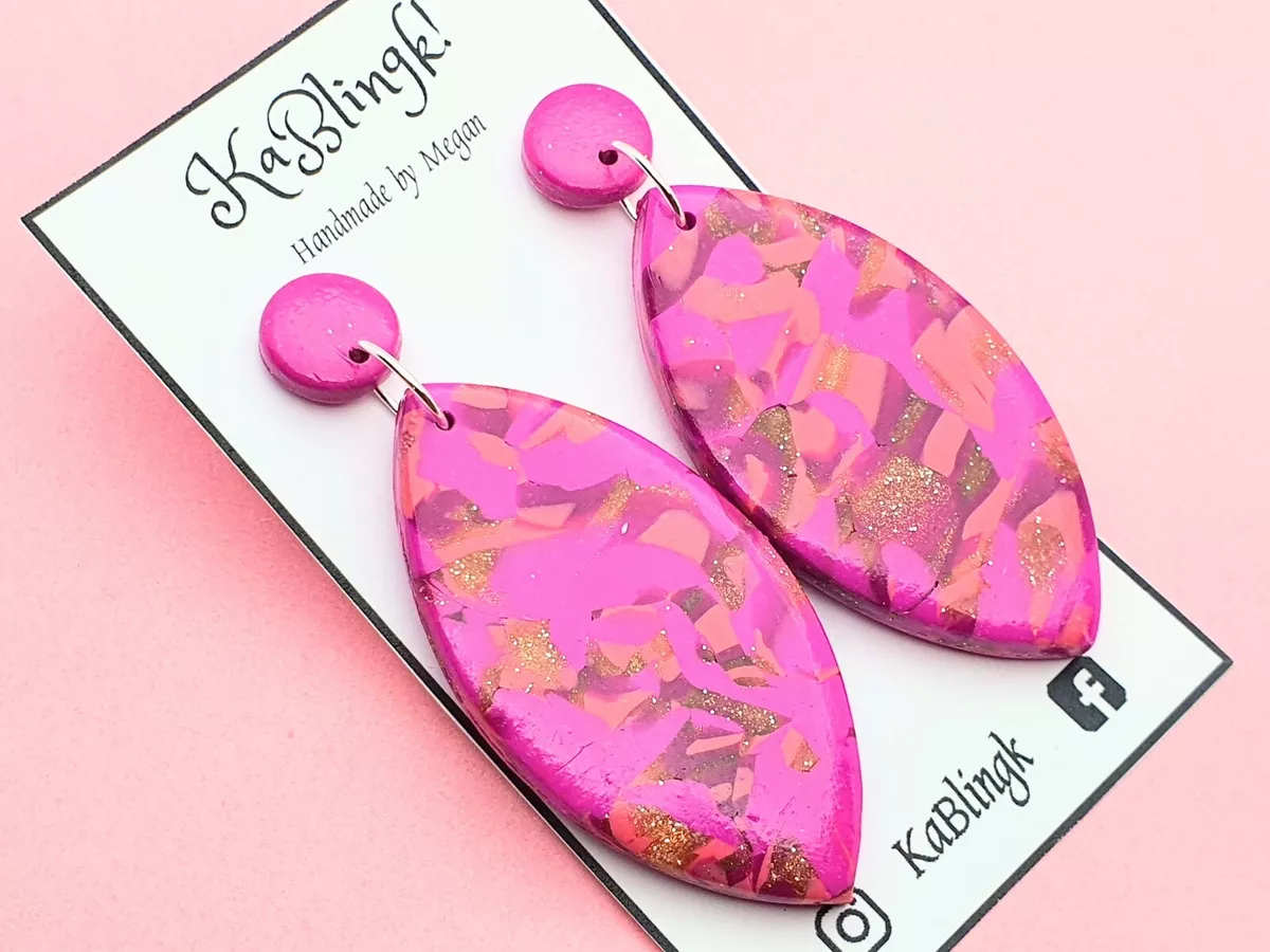 Glitter polymer clay on sale earrings