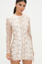 limited edition everlasting rose gold sequin long sleeve maxi dress