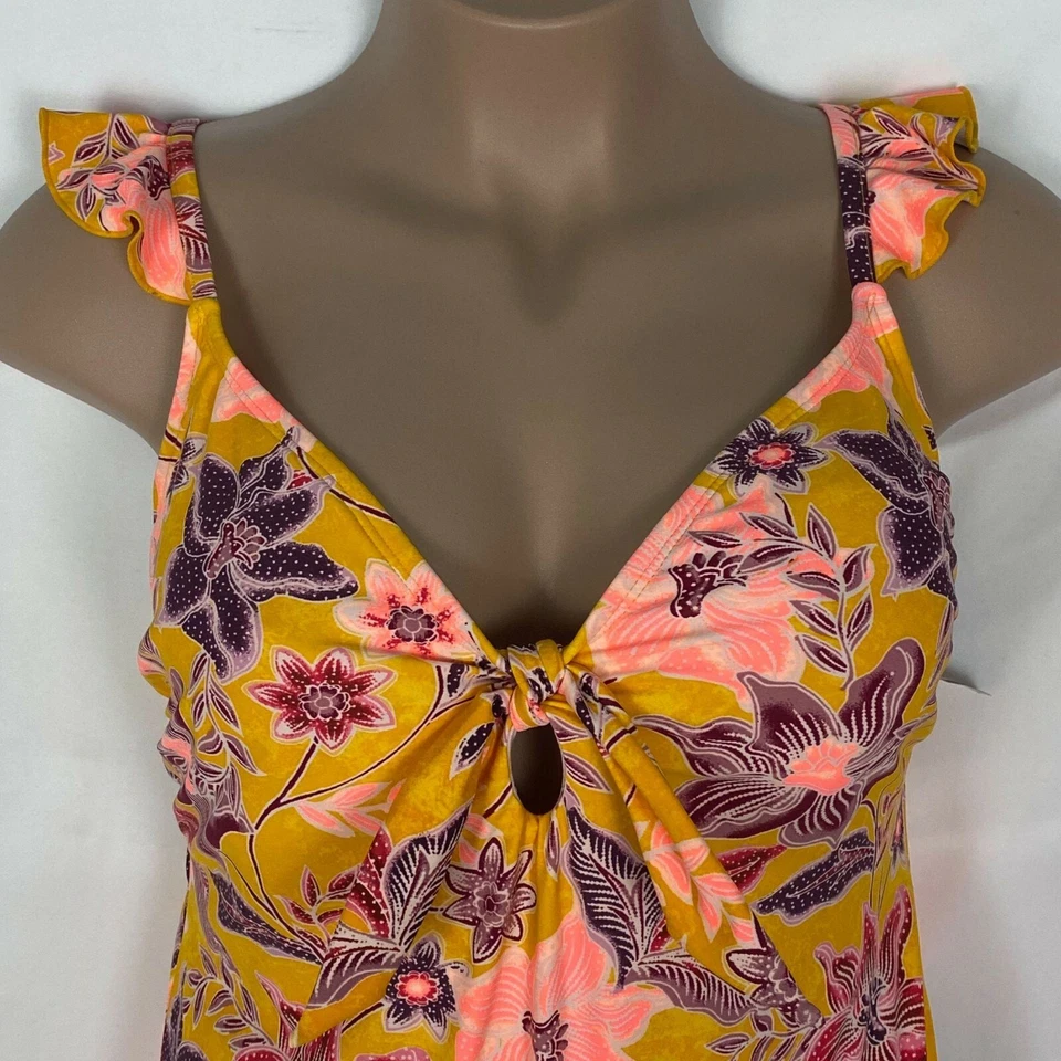 Без границ Junior желтый цветочный оборки ремень купальник размер 3 X новый - Изображение 4 из 4