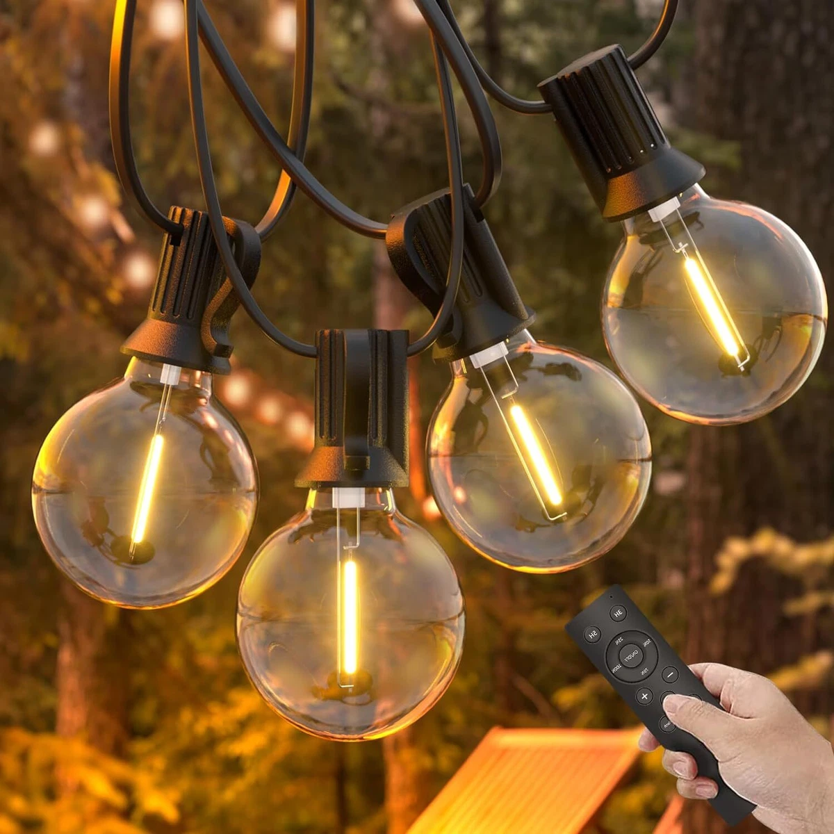 Yuusei LED String Lights Remote Control 50Ft 15M Festoon Mains