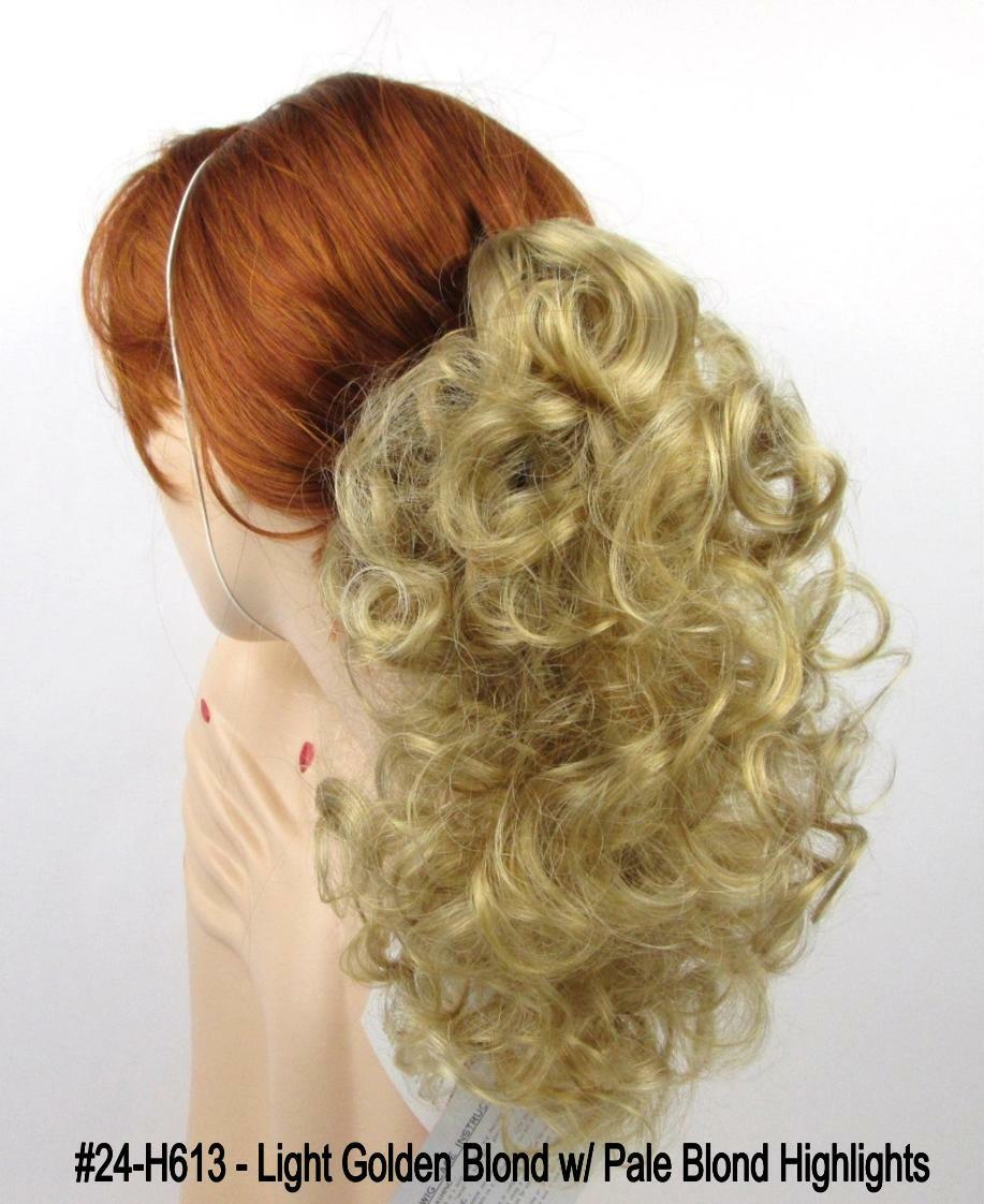 Postiche Queue De Cheval Ondulée Blond Doré Clair - 65 Cm - 10 Clips - Synthétique - Neuf Avec étiquettes