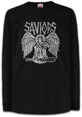 Saviors Patch Kinder Langarm T-Shirt The Negan Walking Lucille Dead Bat Logo