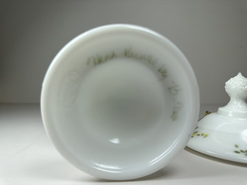 Vintage Fenton White Milk Butterflies & Flowers Candy Dish, HTF, 1960-70! A+Cond - Picture 9 of 21