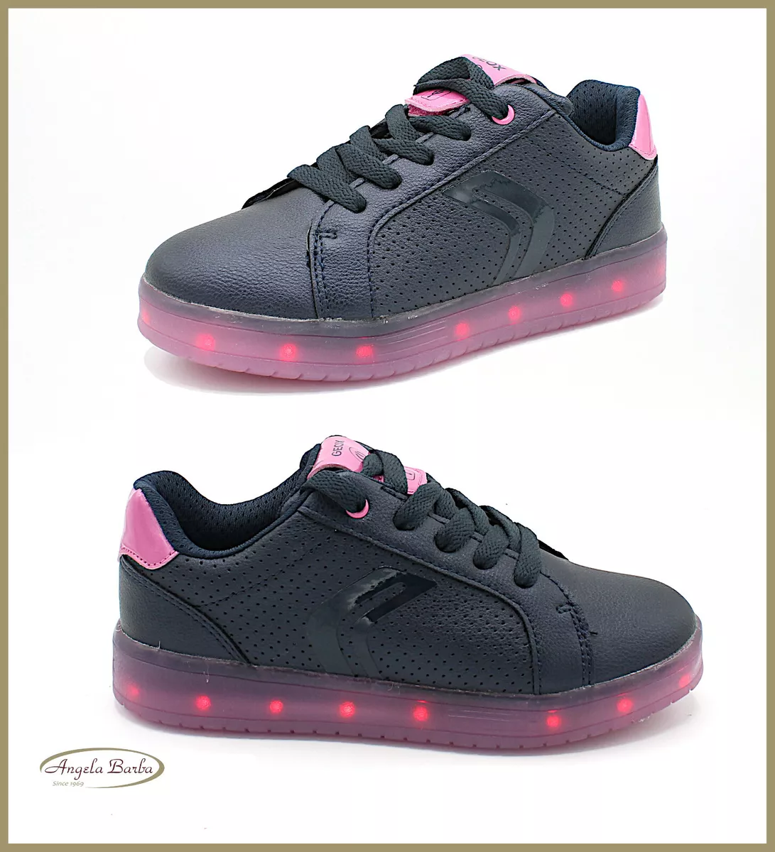 Zapatos Geox Niña Zapatillas De Con Luces LED Brillante Cable | eBay