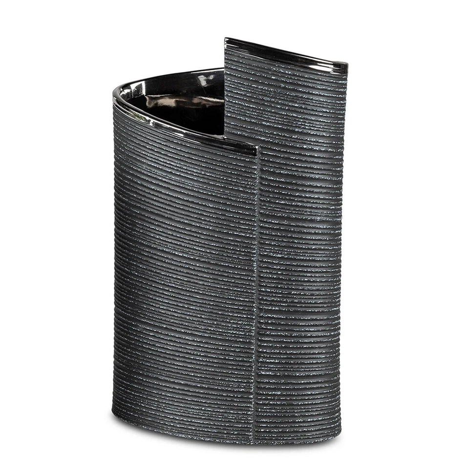 Vase 14x22 cm Anthrazit-Silber Keramik Tischvase formano 757036 Blumenvase
