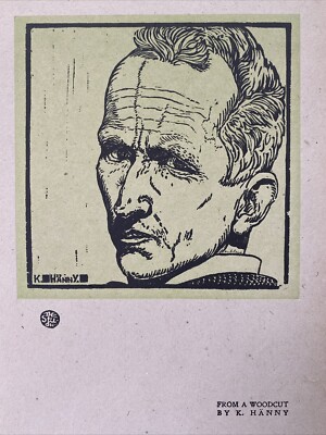 Karl Hanny (Swiss 1879-1972) Woodcut Portrait, The Studio Vol 33 Magazine, 1921