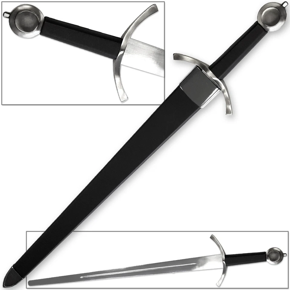 KNIFE KING Eric the Red Viking Warrior Sword FULL TANG Blunted Edge w Hardwood Scabbard