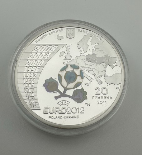 Ucrania 2011 UEFA Euro 2012 Torneo Final Fútbol 925 Monedas Plata Certificado de Autenticidad - Imagen 12 de 12