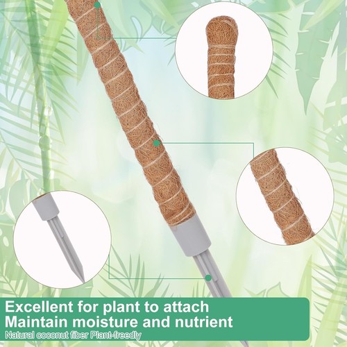 1 Pack Moss Pole, 28 Inch Monstera Plant Support, Moss Poles for Climbing Plants - Picture 3 of 7