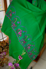 Traditional Tribal RAJASTHANI Shawl handwork embroidery Design pure Wool Wrap.