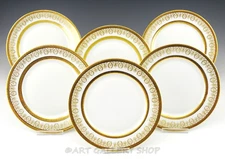 Charles Field Haviland Limoges ARIZONA GOLD 7-1/2" SALAD PLATES Set of 6 Mint