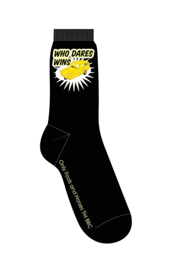 SAOLA Only Fools and Horses Who Dares Wins Socks Crew Calf Official Black