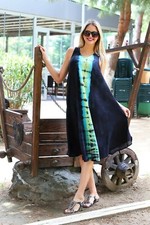 Women Summer Tie Dye Batik Cotton Sleeveless Beach Swimwear Cover Up Sundress