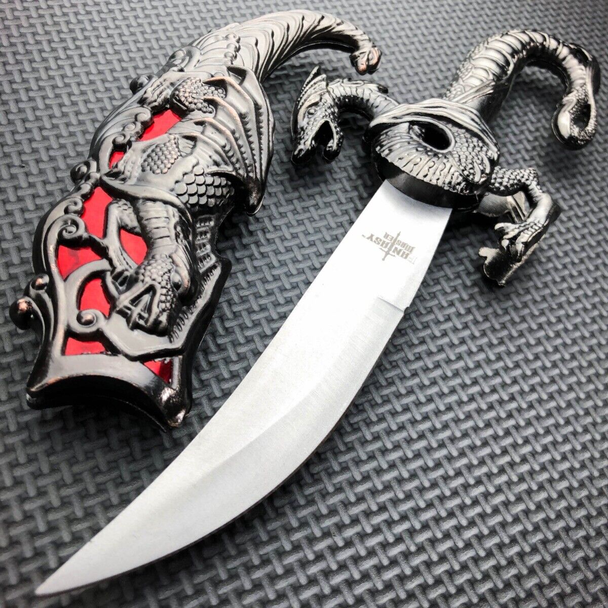 2 COLOR 10 INLAY FANTASY DRAGON DAGGER W/ SHEATH Blade Knife Sword Un –  KCCEDGE