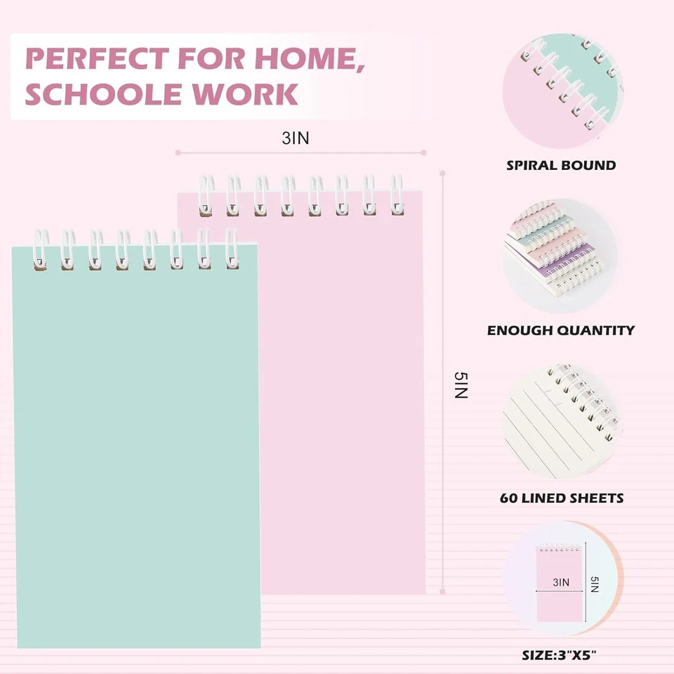 Small Spiral Notebooks Set - 3x5 College Ruled - Image 4 of 4