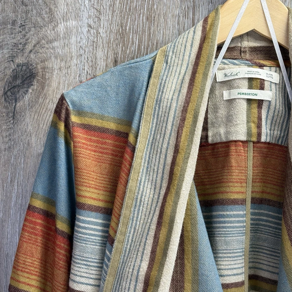 Woolrich Para Mujer XL/XXL Pemberton Mantón Envolvente Suéter Rayas Azteca Occidental Foto 4 de 4