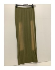 Pale Khaki Washed Cotton Low Rise Maxi Skirt uk12 25 Waist Made in Pakistan