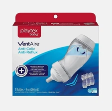 Playtex Baby Ventaire Anti Colic Anti Reflux Baby Bottle BPA Free 9 OZ, 3 Ct NEW