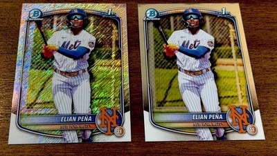 2025 Bowman Chrome Elian Pena Shimmer Refractor Plus Base 1st  