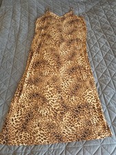 V by Very Leopard Print Maxi Dress Size Splits Plus Size 20 Summer Holiday Beach