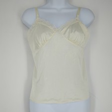 Vintage 70s DEENA Lingerie Lace Trim CAMISOLE Made In USA Fairy Coquette Goth 34